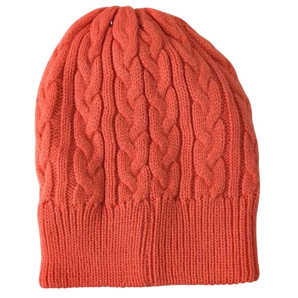 NEFF Sarah Women's Embroidered "N" Cable Knit Beanie Hat, Orange NWT Winter Ski - Picture 3 of 5